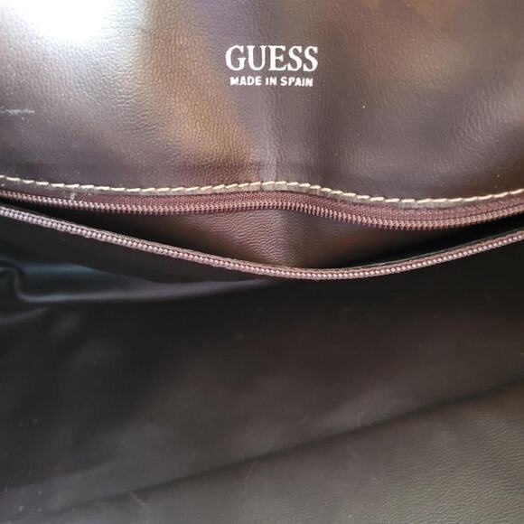 Vintage Guess Duffle Bag Made In Spain Leather Travel Bag - Picture 4 of 8